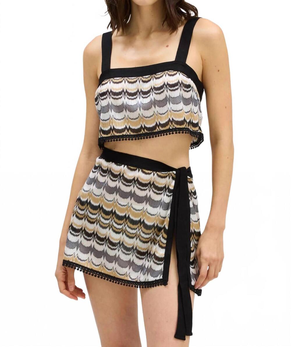 NEW ALLISON NEW YORK paloma sarong wrap skirt in zigzag